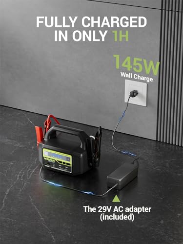 YESPER 12V/24V Car Jump Starter, 6000A Peak 5.1 lbs Portable Jump Starter Battery Pack Quick Charge with AC Adapter 36400mAh Battery Booster Pack (Up to All Gas/Diesel Engine) Jumper Box - Thumbnail 5