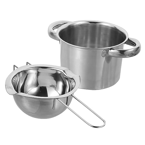 Cabilock 1set Stainless Steel Double Boiler Pot for Melting Chocolate Cheese and Butter Outer Pot Melting Bowl for Candy Making and Cooking