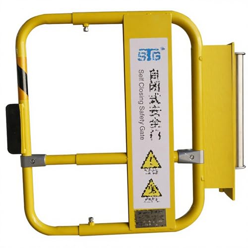Image of SelfClosing Spring ty Gate 43x73cm Childproof Door Barrier Yellow Access Gate for Home Indoor & Outdoor Use Easy Installation & Durable Design
