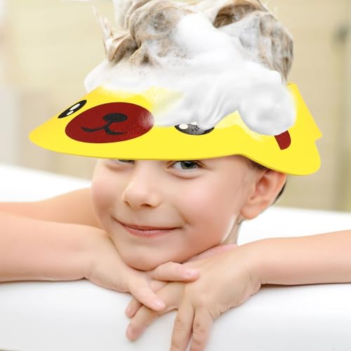 Image of NUOBESTY Kids Shampoo Kids Shampoo 3 Pieces Baby Shower Bathing Cap Cartoon Frog Pig Shampoo Bath Caps Soft Adjustable Bathing Bath Cap for Toddler Children Newborn Hat Newborn Hat