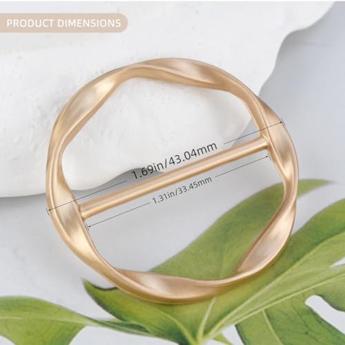 T-shirt Tie Clips for Women Girls Twist Tee Knot Ring Silk Scarf Ring Clip Waist Clothes Corner Knotted Button Fashion Metal Circle Buckle Fashion Alloy Clothing Ring Wrap Holder Round Scarves Clasp2