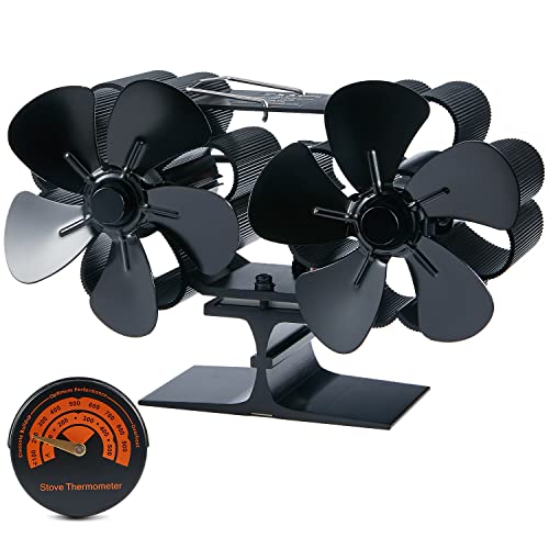 Ventilador estufa leña 10 Palas, ventilador de estufa, ventilador de chimenea para Estufas de Pellets/Gas/Estufas de Leña, Ventilador Calor, Utensilios Chimenea, Circulación de Aire Caliente Cover