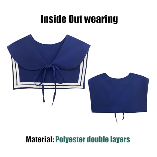 Sailor Collar for Women Costume Shawl Fake Sailor Collars Match Sweater Shirt Dress and T-shirt,4