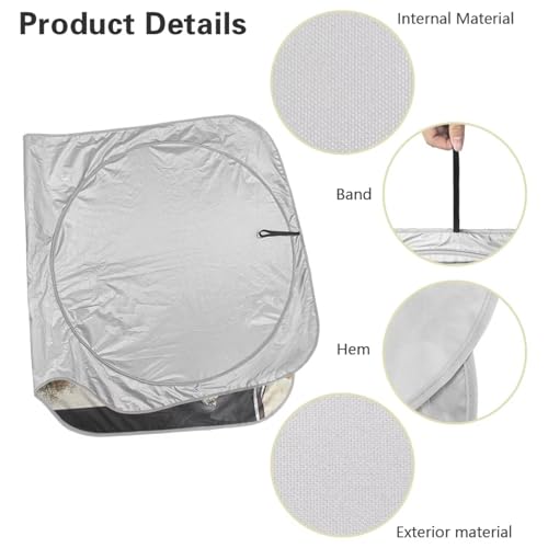 Image of Fashion Black Horse Sunshade Visor Car Windshield Sun Shade Easy Installation Foldable Automotive Interior Accessories for Sun Protection Sun Shade for UV Protection
