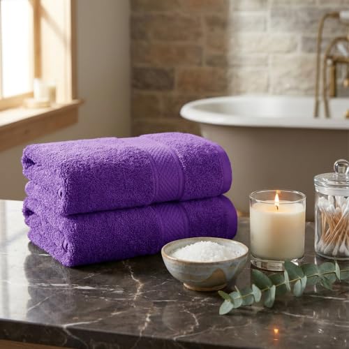 Image of MYTRIDENT Hand Towel | Urban Comfort | Quick Drying | Travel Friendly | for Men /Women | 2 Pc Hand Towel (40 cm x 60 cm) | 100% Cotton 450 GSM - Purple