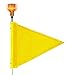 Flagstaff FS8L-T-Y Fiberglass Heavy Duty Standard Threaded Hex Base Warning Whip with Light, Yellow, 8