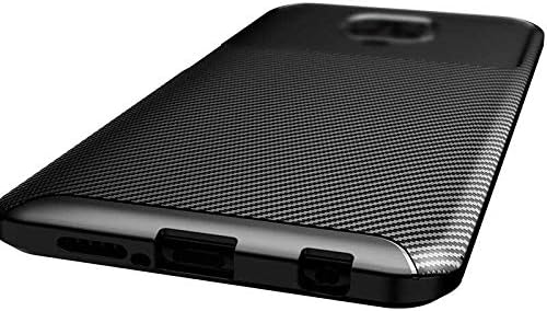 Elfia Xiaomi Redmi Note 9 Pro ile Uyumlu Kılıf Silikon Karbon İnce Esnek Lens Korumalı Tarz Mat Parmak İzi Bırakmayan Kapak Negro Siyah