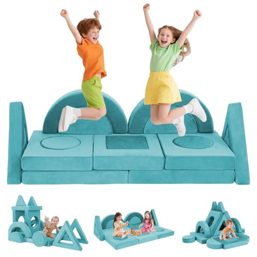Nevsokio 16PCS Modular Kids Play Couch Versatile Toddler Sofa Bed