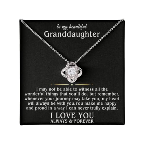 Granddaughter Necklace Gifts From Grandma Grandmother or Grandpa Grandfather To My Granddaughter Graduation Birthday Christmas Pendant Jewelry with Message Card and Gift Box