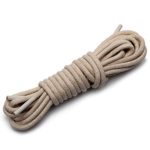 rismart Fuerte Cordones - 3 mm Redondo - Ideal Para el Vestido, Para caminar y Excursionismo Botas de Zapatos P01,Beige (1 pares),260 cm