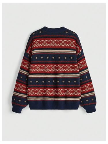 Image of MakeMeChic Women's Striped Sweaters Halloween Vintage Grandpa Sweaters
