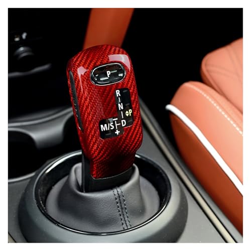 Couvercle pommeau de vitesse carbone rouge pour habitacle Mini Cooper