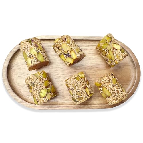 Image of NY Spice Shop Malban Araysseh with Sesame and Pistachios - 1 Pound Traditional Middle Eastern Nougat Candy with Chewy Malban Roasted Pistachios & Sesame Seeds - Individually Wrapped Mediterranean Sweet Treat