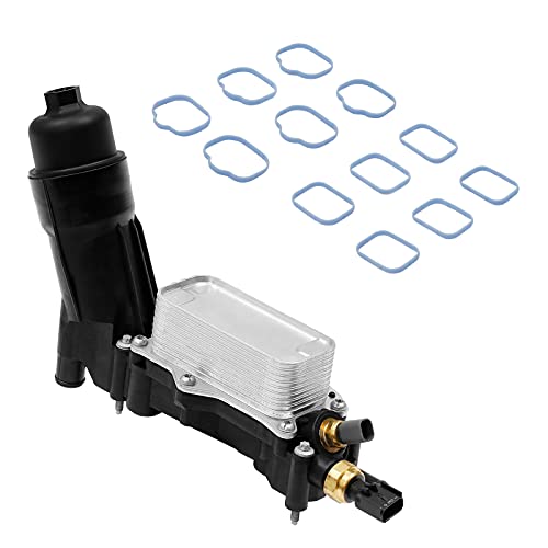 Engine Oil Cooler Oil Filter Housing Adapter Assembly | for 2014-2017 Dodge Jeep Chrysler Ram 3.6L V6 Engine | Replaces# 68105583AF, 68105583AE, 68105583AA by Gledewen - Used condition - US$20.37