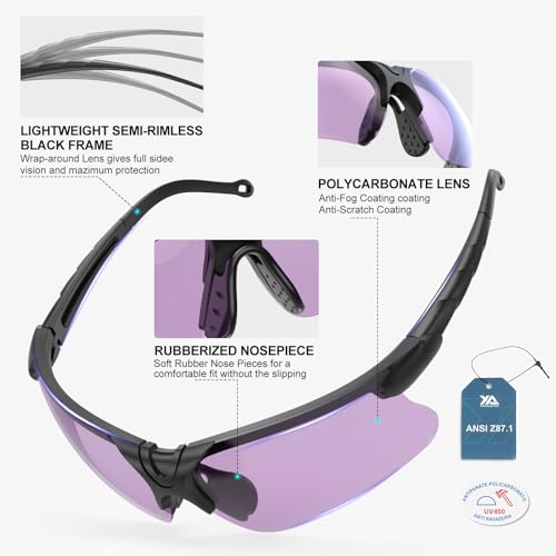 Image of Shooting Glasses with Case-Safety Glasses Anti Fog | Z87.1 Certificated Impact Resistance Safety Glasses for Hunting Shooting Sports
