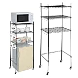 noblequest Mini-Kühlschrankregal mit 3 Etagen und Rollen zur Aufbewahrung