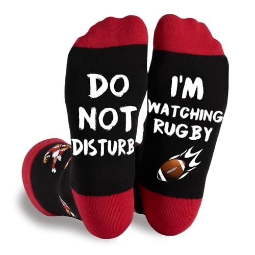 Zemolo Funny Socks for Men Dad Husband Rugby Lover Gift Size 6-11