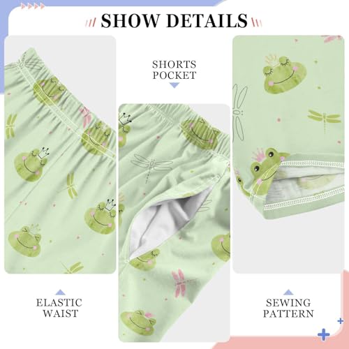 ZZXXB Princess Frog Dragonfly Boys Long Pants Soft Trousers Elastic Waist Kids Lounge Bottoms with Pockets S-XL4