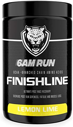 6AM Run Finishline - Amino Energy Powder - Post Run Recovery Drink - Branch Chain Amino Acids Powder - Heal and Recovery Powder - Keto Post Workout Powder - Lemon Lime BCAA Powder - 50 Scoops