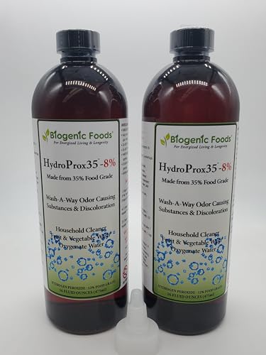Biogenic Foods HydroProx 35 - Pure 35 Percent Food Grade Hydrogen Peroxide (Diluted to 7.99 Percent for Un-Restricted Shipping) 32 oz 32 Fl Oz (Pack of 1)