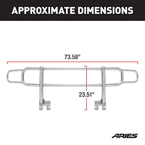Aries 4077-2 Polished Stainless Steel Grille Guard, No-Drill, Select Hummer H3, H3T #TOP2