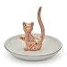 Exembe Luck Cat Ring Holder Trinket Tray Decorative Storage Jewelry Dish Plated Rose Gold Color