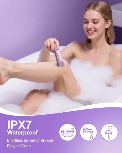Image of Electric Razors for Women, 2-in-1 Bikini Trimmer with Charging Dock - Precision Bikini Shaver & Facial Trimmer for Sensitive Areas, Waterproof Electric Shaver for Women