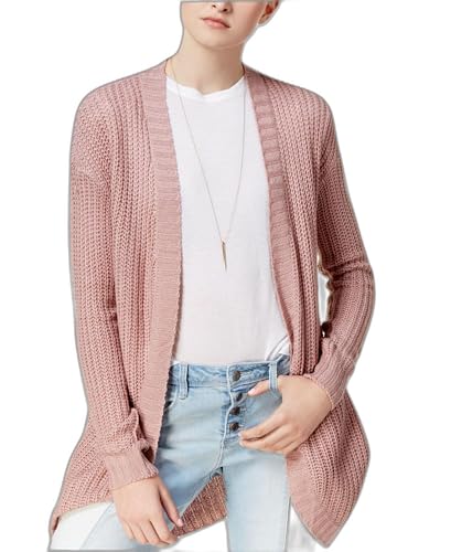 Ultra Flirt Juniors' Open-Front Cardigan (Evening Sand, L)