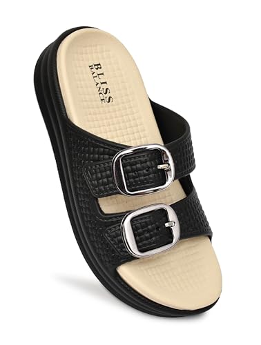 Image of SUPER SOFT Comfortable with Adjustable Strap Flip-Flops Women's & Girl's Cushioned |Waterproof Anti Skid & Lightweight OUT Door & IN Door Slipper INDIGO11