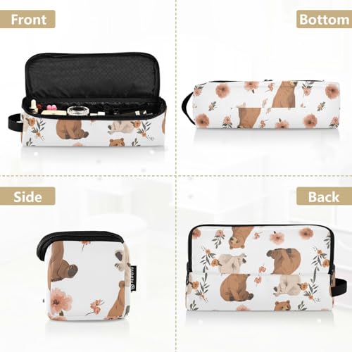 Chic Bears White 2-in-1 Curling Iron Travel Case with Removable Heat Resistant Mat Curling Iron Travel Holder Storage Bag for Flat Iron Hot Tools and Haircare Accessories Women Essentials Storage miniatura 5