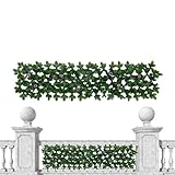 Ivy Fence Privacy Screen - Garden Greenery Privacy Fence | Expandable Green Fence Privacy Screen, Faux Fence Panels for Outdoor Patio Balcony