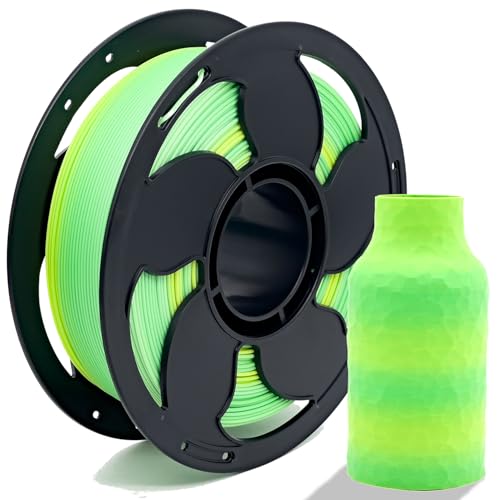 Image of Matte Rainbow Summer PLA 1.75mm 1kg 500mm /s High Speed 3D Printer Filament | Matte finish Gradient Green Cyan Hide layer lines Low warp No tangle Color Change 1kg spool 2.2lbs for Bambu Prusa AMS