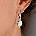 Lianie White Opal Teardrop Gold Dangle Earrings, Leverback, Birthstone, Created Opal (White)