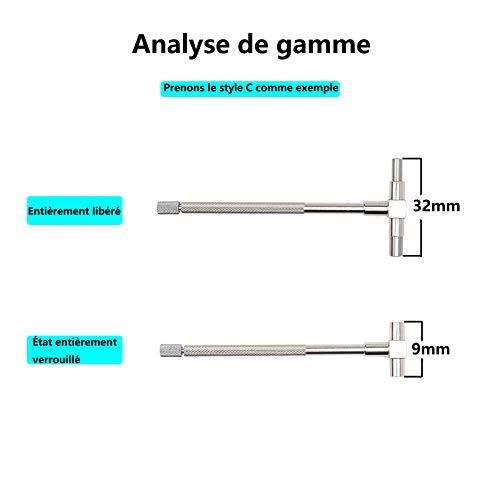 Beslands Telescopic Gauge Set 6 Pcs - Adjustable Inner Diameter 8-150 mm T-Bore Hole Gauges Measuring Tool 6 Beslands Telescopic Gauge Set 6 Pcs - Adjustable Inner Diameter 8-150 mm T-Bore Hole Gauges Measuring Tool - Image 6