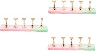 Healeved 3sets Magnetic Nail Art Stand Nail Tips Practice Holder Fingernail Art Holder Display Stand Decorative Rack