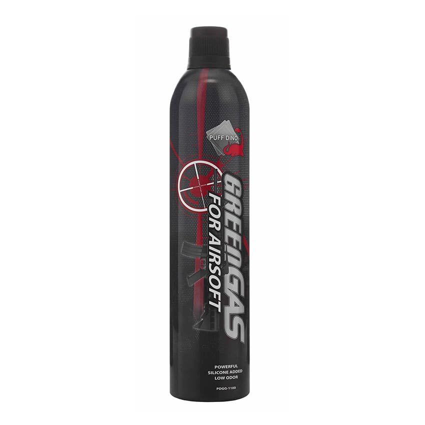 ECOMMUR. Green Gas Puff Dino 12kg (600ml) | Recomendado para Armas de Airsoft. Lubricante Incorporado. 600 ml.