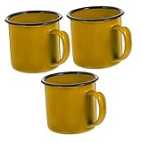 OSOLADY 3 Stück Teiliges Vintage Eisenbecher Henkel Kleine Teetassen für Haushalt Büro Hitzebeständig Langlebig Einfach zu Reinigen Praktischer Trinkbecher für Heißgetränke