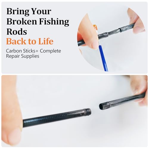 Aventik Fishing Rod Repair Kit Complete with Glue and Tip Replacement, Carbon Fiber Stick Tip Repair Kit for Broken Fishing Pole Maintenance,Rod Building Supplies Epoxy Finish - Thumbnail 6
