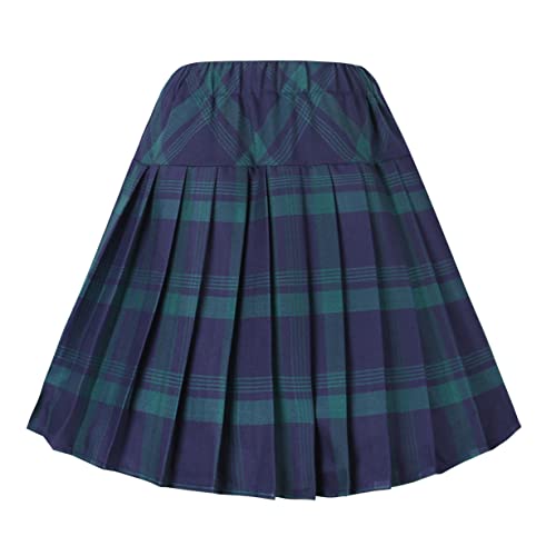 Urban Coco BGCY0021GXL Women'S Elastic Waist Plaid Pleated Skirt Tartan Skater School Uniform Mini Skirts thumb #1