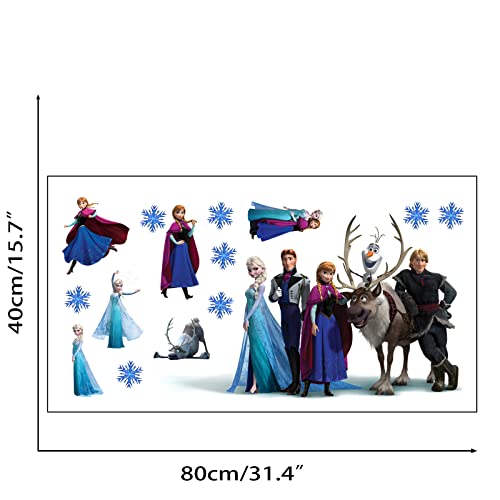 Frozen Wall Decals Realistic 3D Stickers Removable Wall Art Decor For Nursery Living Room Bedroom Vinyl Wall Decoration Gift Supplies (15.7 X31.4 In) #TOP5