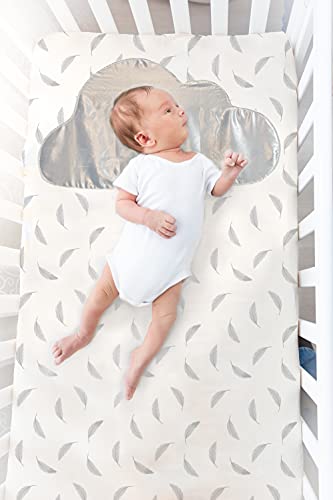 Kushies Crib Sheet Flannel With Satin Cloud White #TOP2