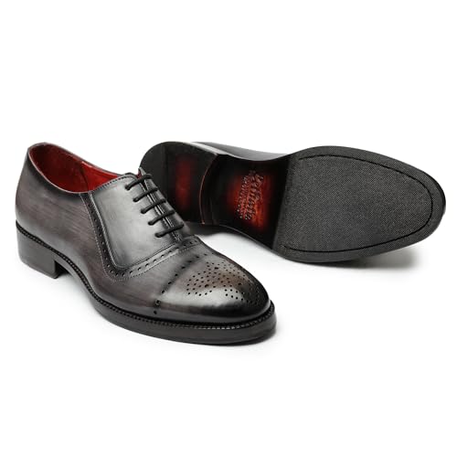 Image of Lethato Wingtip Brogue Oxford Handcrafted Men's Genuine Leather Lace up Dress Shoes