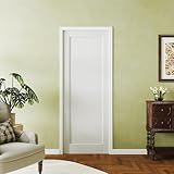 Lakenyon 1-Panel Interior Door, 30' x 80', French Doors for Closet & Bedroom, Prehung Interior Single Door - Finished Pantry Door Slab, Primed White（Hinges and Handles not Included）