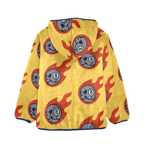 8-ball Billiard Skull Girls Fleece Jacket Girls Fall Jacket Girls Zip Up Hoodie Girls Sherpa Jacket 2-10T2