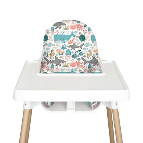 Nibble and Rest Funda de inserción para trona, compatible con IKEA Antilop Trona, accesorios para silla alta, a prueba de manchas y funda de inserción lavable (cojín no incluido) (debajo de esta)