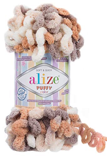 Image of Alize Puffy Color Baby Blanket Yarn Lot of 4skn 400gr 39.3 yds 100% Micropolyester Soft Yarn Hand Knitting Yarn (5926)
