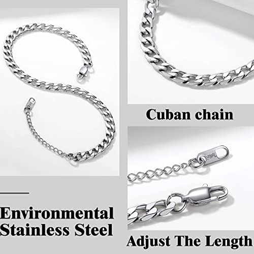 Richsteel 6Mm Cuban Link Chain Anklets For Women Stainless Steel Ankle Bracelets Beach Or Party Foot Jewelry 8.5 Inches #TOP5