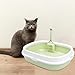 Leefasy Cat Litter Tray Kitty Litter Pan Portable Anti Splashing Easy to Clean Sturdy for Indoor Cats High Sided Kitten Potty Toilet, Fruit Green
