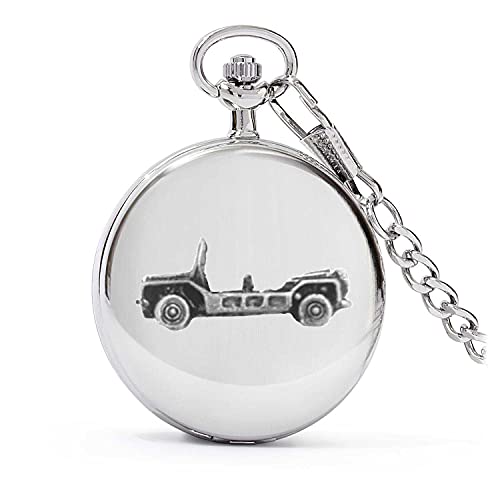 Montre gousset à quartz pour costume de mariage ou soirée habillée, boîtier métal argent poli