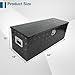 Gooeap 44 X 15 X 15 Inch Black Aluminum 5 Bar Tread Tool Box Truck Car Outdoor Trailer Pickup Underbody Toolbox, RV Storage Organizer, Underbed Tools Organizer W/Lock Latch w/Keys